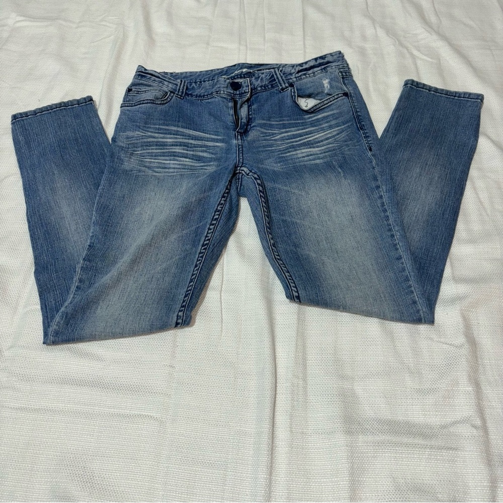 INC Light Wash Distressed Jean Regular Fit Size 10
